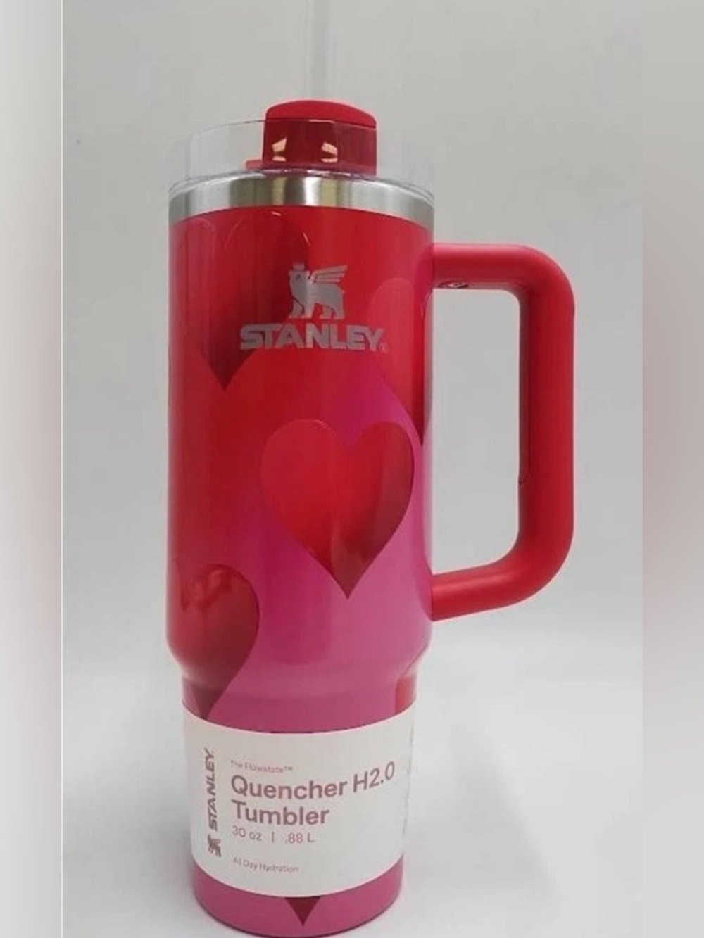 Stanley Red and Pink Heart Mug New in Box